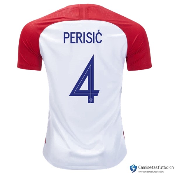 Camiseta Seleccion Croatia Primera equipo Perisic 2018 Rojo